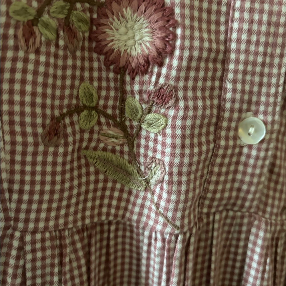 April Cornell Gingham Embroidered Nightgown Women’s 1, 2x. - Picture 4 of 7